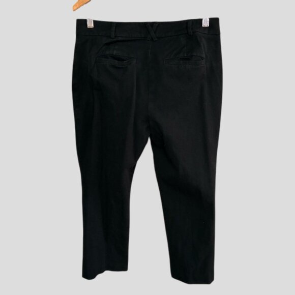 Anthropolgie Maeve Black Mid Rise Crop Ankle Stretch Dress Pants - Picture 8 of 14